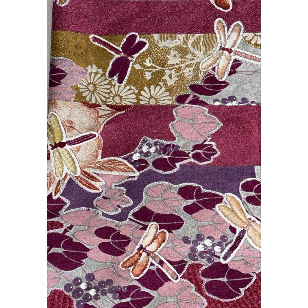 Ikuko Collection Fabric by Hanamomen Japanese Floral Dragonflies 1 yd - Picture 1 of 4